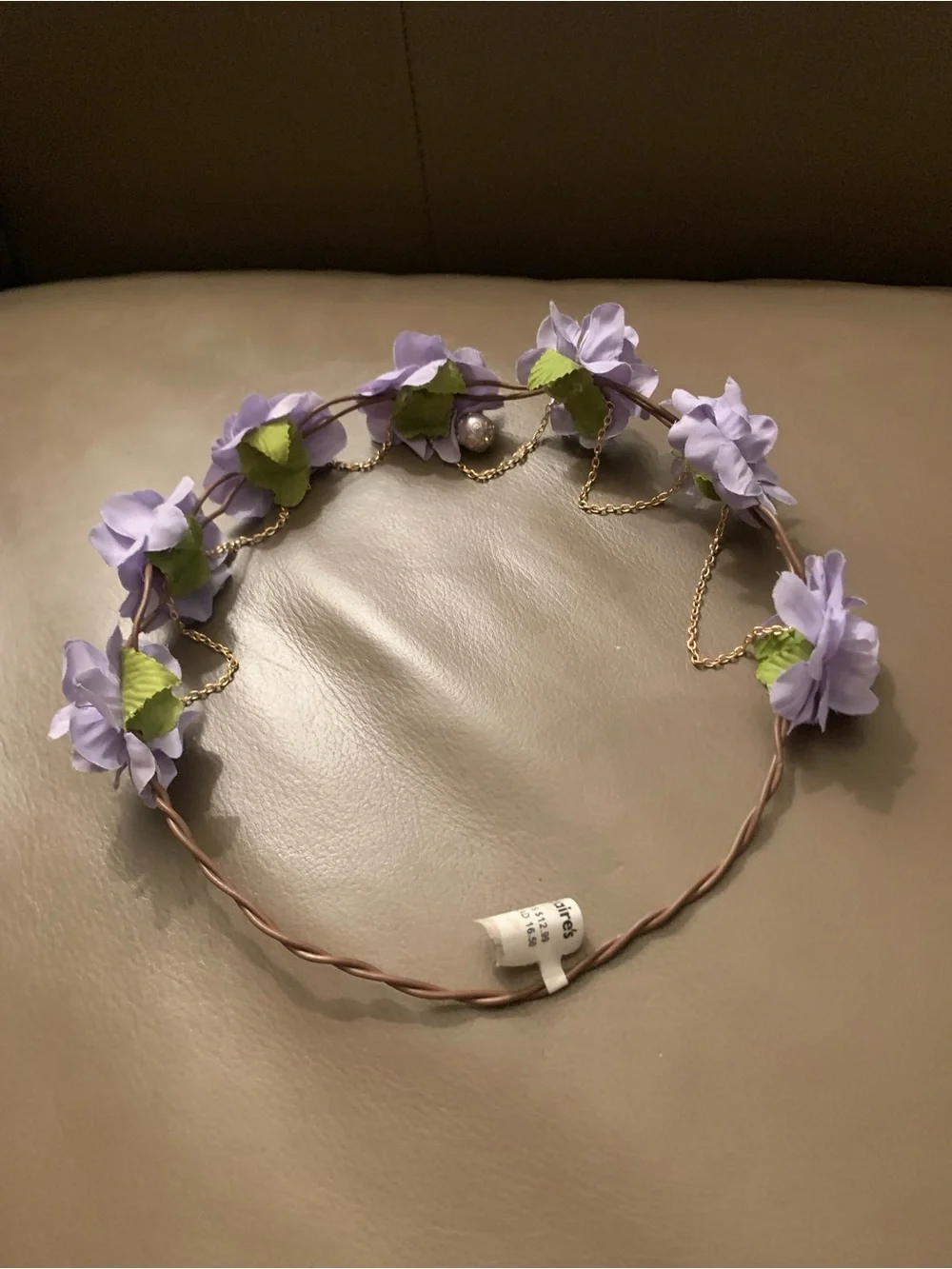 Claire's Lavender Floral 🪻Halo with Gold 💛Accent Chain